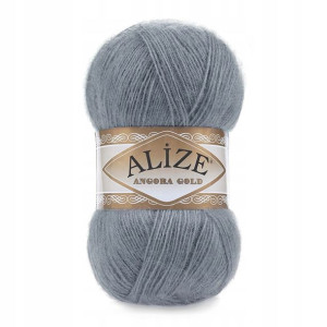 Włóczka Alize Angora Gold 87 / średni szary