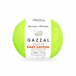 Włóczka Gazzal Baby Cotton XL 3462 neonowa zieleń