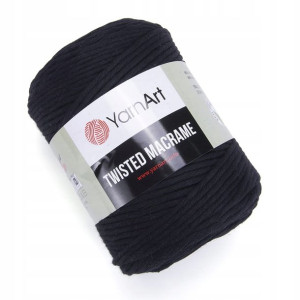 Sznurek YarnArt Twisted Macrame 4mm 750 / czerń