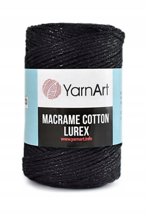 Sznurek YarnArt Macrame Cotton Lurex 722 czerń