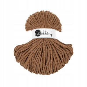Sznurek makrama BOBBINY 5mm / pleciony / Karmel