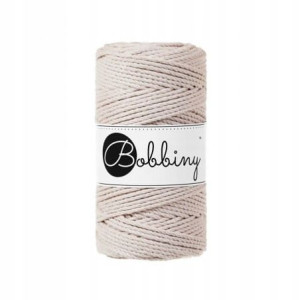 Sznurek do makramy Bobbiny 3mm 3PLY Cielisty