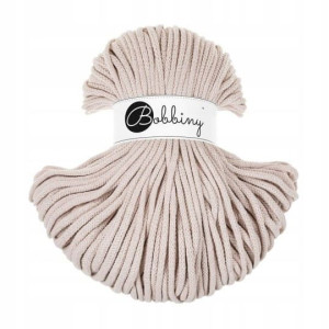 Sznurek makrama BOBBINY 5mm / pleciony / Cielisty