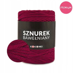 PREMIUM sznurek do makramy 5mm / 100m / wiśnia