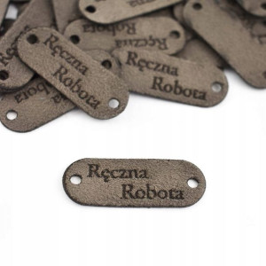 Metka nubuk "Ręczna Robota" / mocca