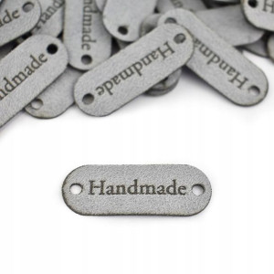 Metka nubuk "Handmade" / jasny szary