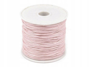 Sznurek bawełniany woskowany 1mm / jasny róż