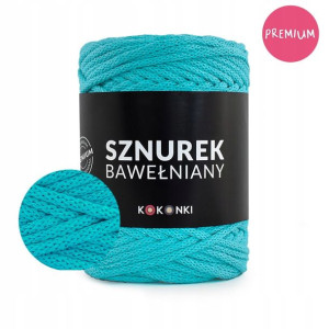 PREMIUM sznurek do makramy 5mm 100m cyjan