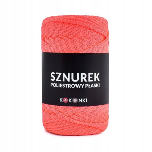 Sznurek poliestrowy płaski 5mm 100m neonowy róż