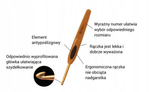 Szydełko Clover Soft Touch / rozmiar 3,75 mm