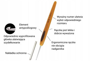 Szydełko Clover Soft Touch Steel / rozmiar 1,5 mm