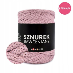 PREMIUM Sznurekdo makramy 5mm 100m brudny róż
