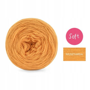 Włóczka KOKONEK Soft Mono Akryl - musztarda 250m