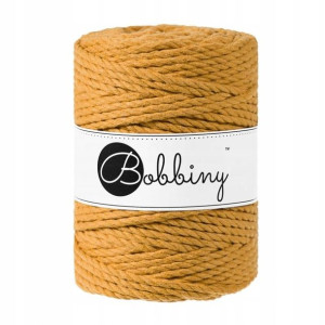Sznurek do makramy Bobbiny 5mm 3PLY Musztarda