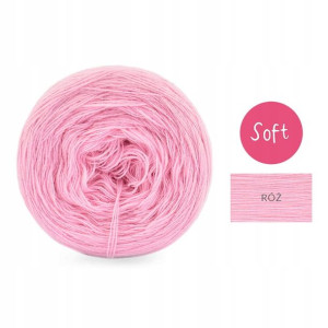 Włóczka KOKONEK Soft Mono Akryl - róż 250m