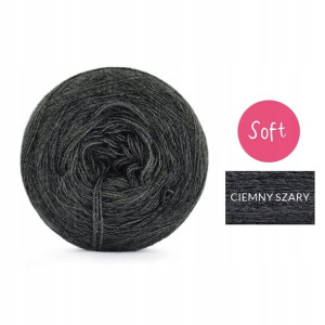 Włóczka KOKONEK Soft Mono Akryl - ciemny szary 250