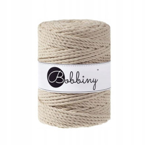 Sznurek do makramy Bobbiny 5mm 3PLY Beż