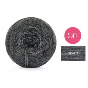 Włóczka KOKONEK Soft Mono Akryl - grafit 250m