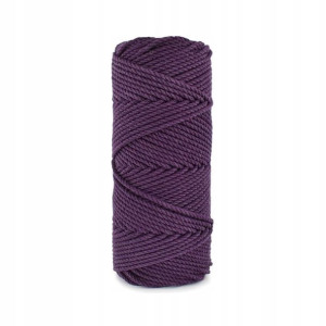 Sznurek 3-żyłowy 3ply MAKRAMA 3mm 100m / śliwka