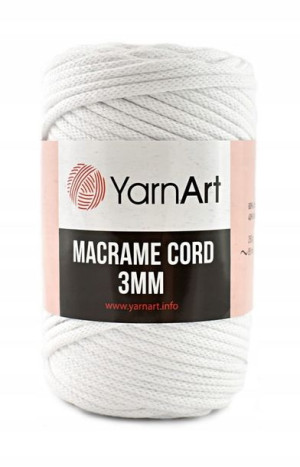 Sznurek YarnArt Macrame Cord 3mm 751 / biel