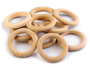 Kółka drewniane do makramy 33/49 mm / 10 szt.