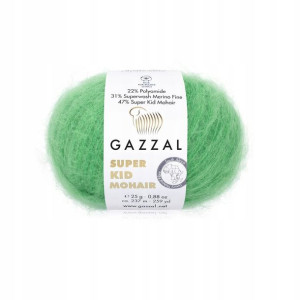 Włóczka Gazzal Super Kid Mohair 64427 / j. zieleń