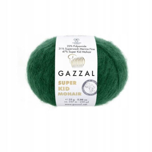 Włóczka Gazzal Super Kid Mohair 64424 / c.zieleń