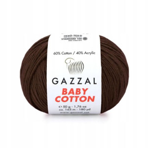 Włóczka Gazzal Baby Cotton 3436 - 50g - brąz