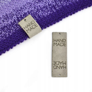 Metka nubuk "HANDMADE" / szary