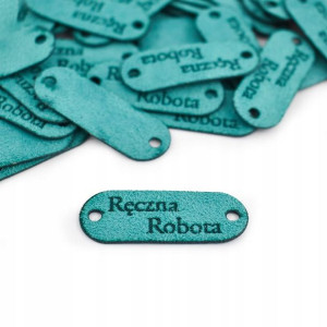 Metka nubuk "Ręczna Robota" / turkus