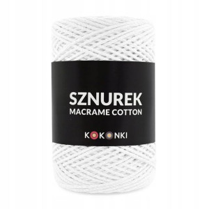 Sznurek MACRAME COTTON / rolka 200m / biel