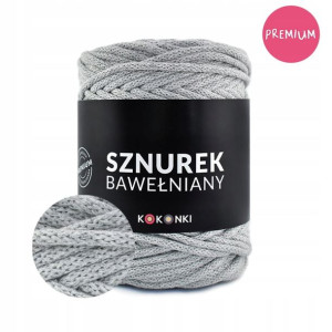 PREMIUM sznurek do makramy 5mm / 100m / szary