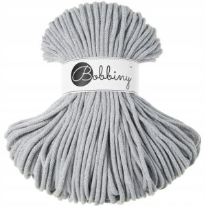 Sznurek makrama BOBBINY 5mm / pleciony / J. Szary