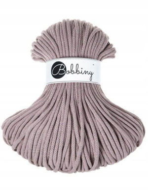 Sznurek makrama BOBBINY 5mm / pleciony / Perłowy