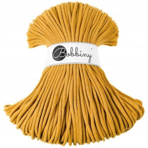 Sznurek makrama BOBBINY 5mm / pleciony / Musztarda