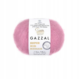 Włóczka Gazzal Super Kid Mohair 64412 chłodny róż