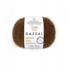 Włóczka Gazzal Super Kid Mohair 64400 ciepły brąz