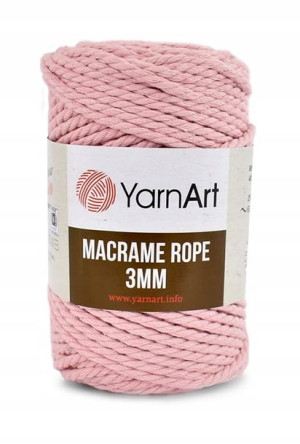 Sznurek YarnArt Macrame Rope 3 mm 762 / jasny róż