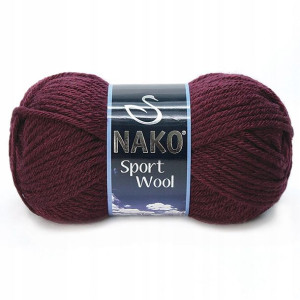 Włóczka NAKO SPORT WOOL / 100 g / 3718 wino