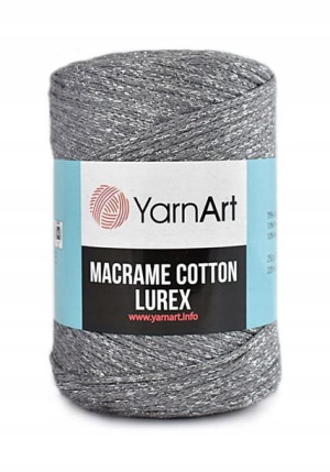 Sznurek YarnArt Macrame Cotton Lurex - 737 szary