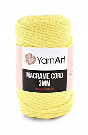 Sznurek YarnArt Macrame Cord 3 mm 754 jasny żółty