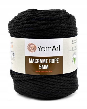 Sznurek YarnArt Macrame Rope 5 mm - 750 czerń