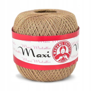 Kordonek Maxi Metallic 2103 ciemny beż + złoto