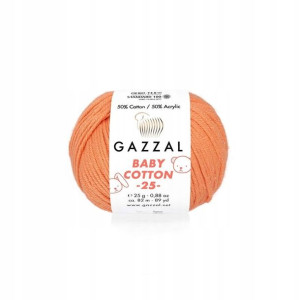 Włóczka Gazzal Baby Cotton 3465 - 25g brzoskwinia