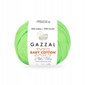 Włóczka Baby Cotton XL 3427 zielone jabłuszko
