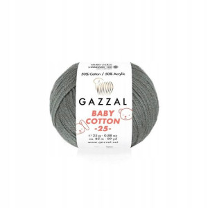 Włóczka Gazzal Baby Cotton 3450 - 25g ciemny szary