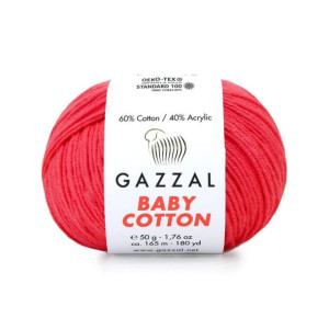 Włóczka Gazzal Baby Cotton 3458 - neonowy koral