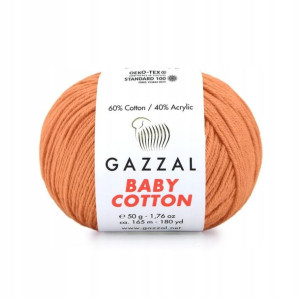 Włóczka Gazzal Baby Cotton 3465 - 50g brzoskwinia