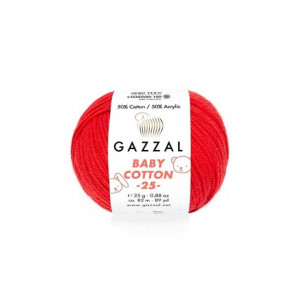 Włóczka Gazzal Baby Cotton 3443 - 25g - czerwony