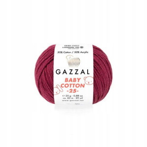 Włóczka Gazzal Baby Cotton 3442 - 25g - bordo